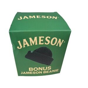 Jameson Irish Whiskey Bonus Beanie Hat Black Ribbed Knit Watch Cap New In Box